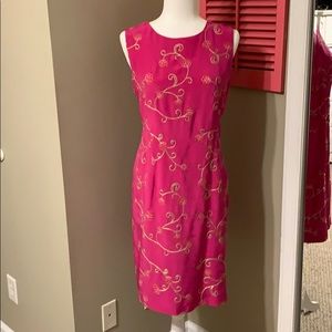 Fun Embroidered Silk sheath dress.